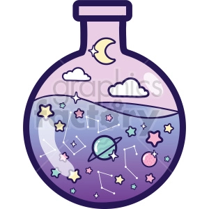 bottle galaxy vector clipart