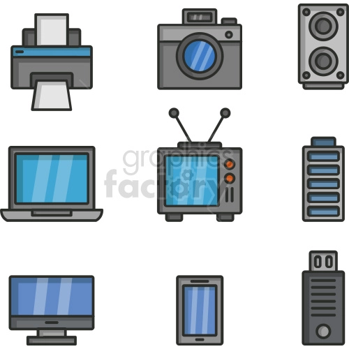 computer smart devices clipart icon bundle