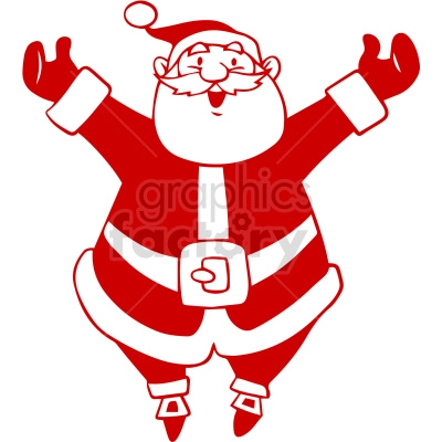 cartoon red santa vector clipart