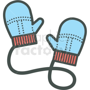 winter mittens vector icon