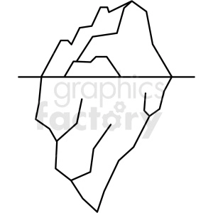 black and white iceberg icon