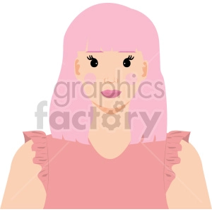 white girl vector clipart