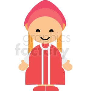 Russia female character icon vector clipart