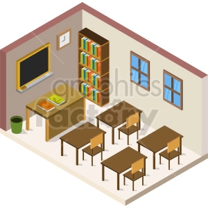 school room isometric vector graphic