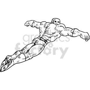 black and white flying hero clipart