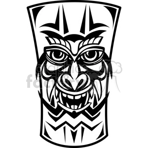 tiki mask clip art 001