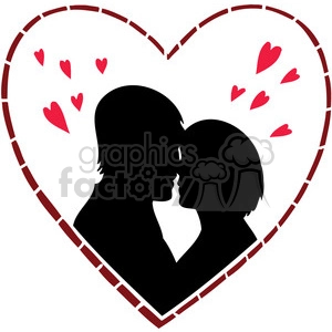 couple with hearts surrounding them