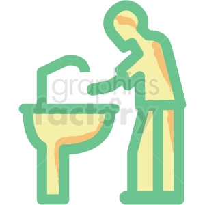 washing hands flat vector icon