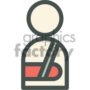 patient broken arm medical vector icon