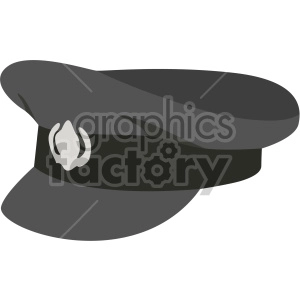 black captain hat no background