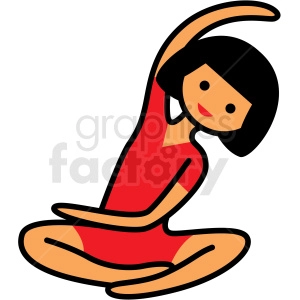 girl doing yoga pose vector clipart