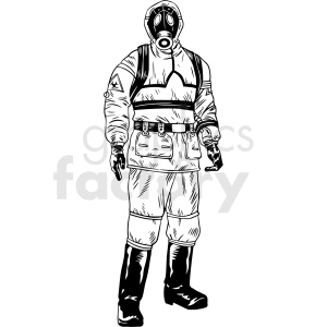 hazmat suit vector clipart