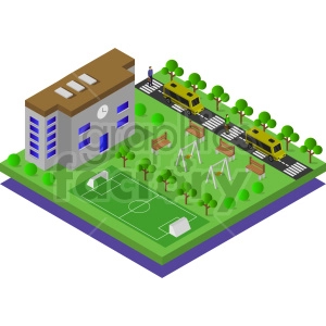 school isometric vector graphic