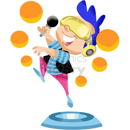 cartoon playing VR virtual reality games guy clipart