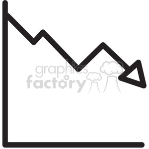 profits down vector icon