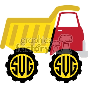 dump truck monogram svg cut file