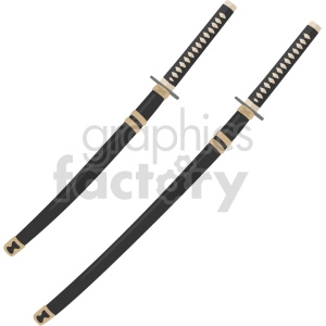 two katanas vector graphic