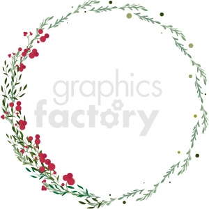 pretty floral circle border vector clipart