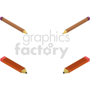 isometric pencil vector icon clipart bundle