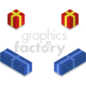 isometric presents vector icon clipart 1