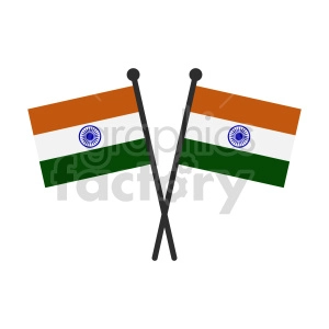 double indian flag vector clipart