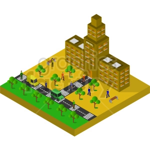 isometric hotel vector clipart