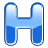 This animated gif shows the letter h in blue, with liquid swishing around inside it