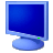 This animated GIF is a blue flatscreen monitor, with a yellow letter d fading in and out
