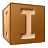 This animated GIF is a brown children's building block spinning, with the letter i on it