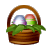Animated easter basket with eggs