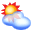 Small animated sun and clouds