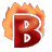 This animated gif shows the letter b, with flames behind it and the letter semi-transparent so you can see the fire through it