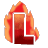 This animated gif shows the letter l, with flames behind it and the letter semi-transparent so you can see the fire through it