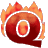 This animated gif shows the letter q, with flames behind it and the letter semi-transparent so you can see the fire through it