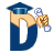 This animated gif is the letter d. It has a graduation hat on and is moving side to side. It is holding its graduation papers in a hand that is floating and not attached to the body