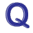 This animated gif is the letter q starting off solid, and melting into a puddle on the floor