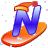 This animated GIF is the letter n going down a slope on a snowboard. It is also wearing a yellow and red hat