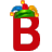 This animated gif is the letter b with a jesters hat on, swaying from side to side