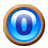 This animated GIF shows a gold spinning ring moving around a blue circle, which has the number 0 inside it