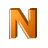 This gif image shows the letter N bouncing up and down. It is a gold color