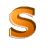 This gif image shows the letter S bouncing up and down. It is a gold color