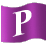This gif shows a colored animated flag with the letter p in it