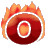 This animated gif shows the letter o, with flames behind it and the letter semi-transparent so you can see the fire through it