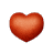 A beating red heart, with a letter k fading in and out.