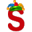 This animated gif is the letter s with a jesters hat on, swaying from side to side