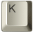 This gif animation shows a keyboard letter k button being pressed down