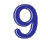This animated gif is the number 9 starting off solid, and melting into a puddle on the floor