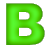 This gif animation is the letter b , which zooms in and then explodes, before resettings and starting again