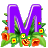 This gif animation shows a bunch of flowers with the letter M inside, and hearts flying out from the top