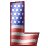 This animated gif is the letter l , with the USA's flag as its background. The flag is waving, but the number remains still